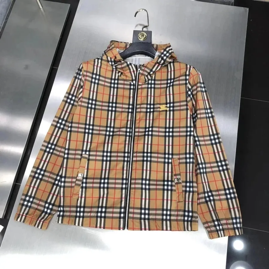 Burberry Check Pattern Hooded Jacket