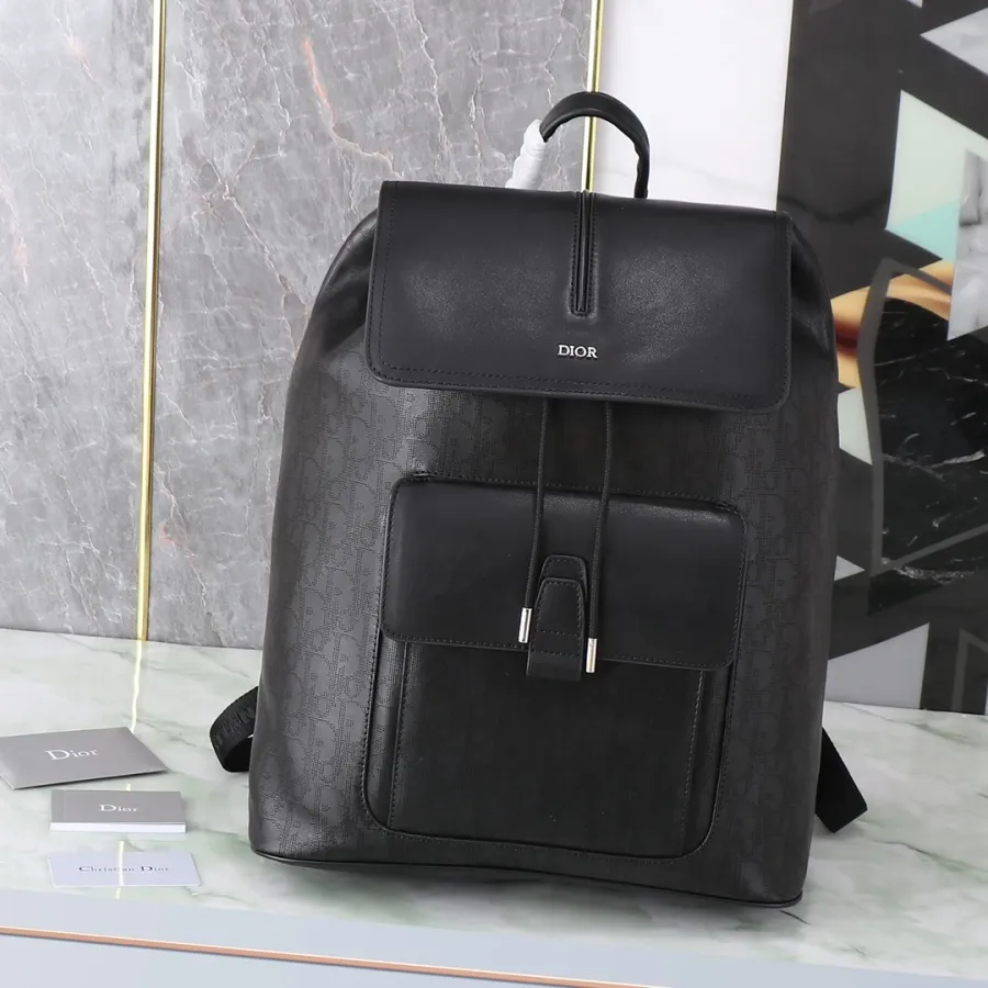 Dior Black Leather Backpack